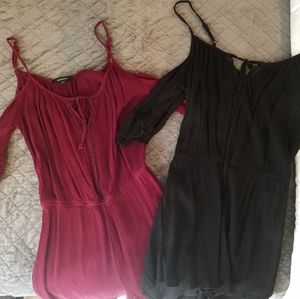 ✦SOLD✦ 2 rompers - light material - fashion nova